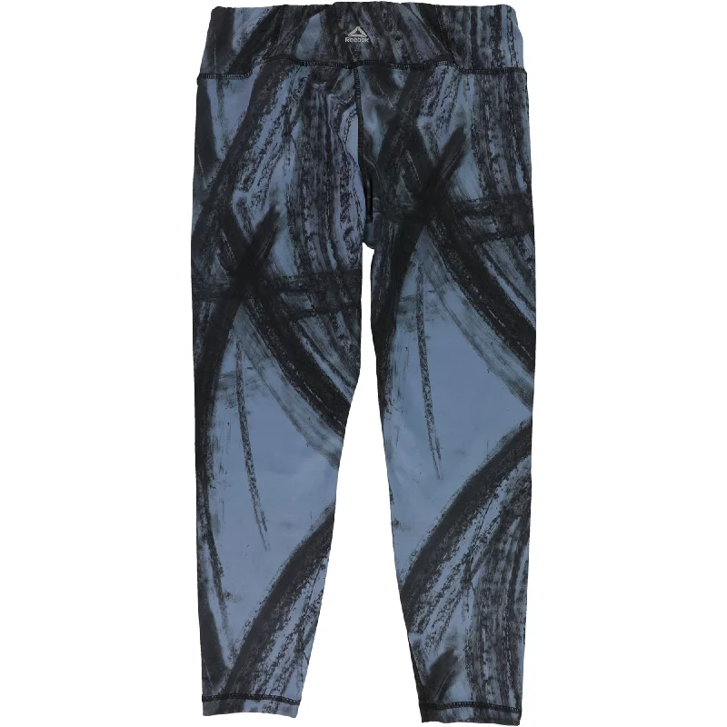Reebok Womens Lux Bold 7/8 Compression Athletic Pants, Blue, Large Traditional Women's Wool