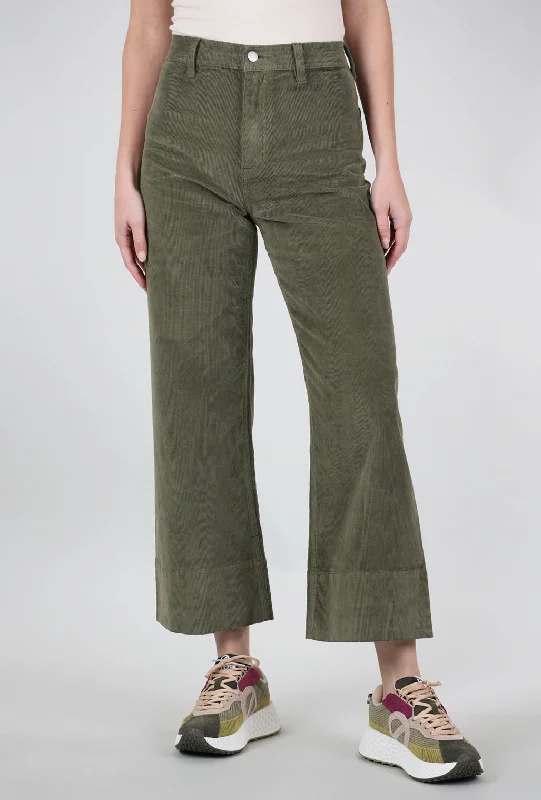 Cord Penny Crop, Olive Martini Dynamic Women's Moto