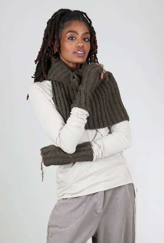 Lifs Rib Knit Wrist Warmers, Olive Business