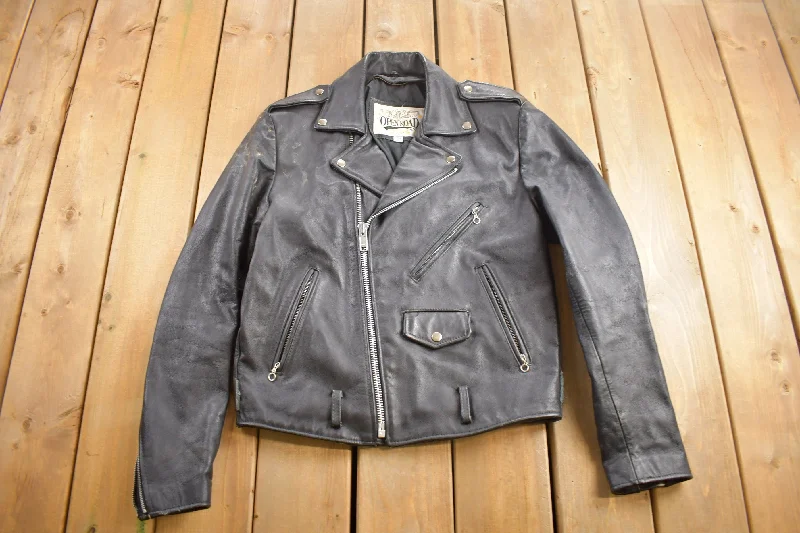 Vintage 1990s Open Road Leather Biker Jacket Size 38 Sleek Women's  Sleek Women's 