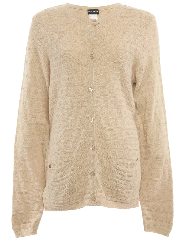 Button Through Brown Cardigan - L Casual Women's Japanese 