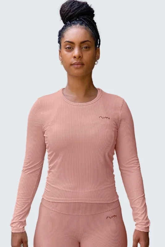 W SunRib Fit Tee Long-Sleeve - Coral Light Cashmere Cashmere