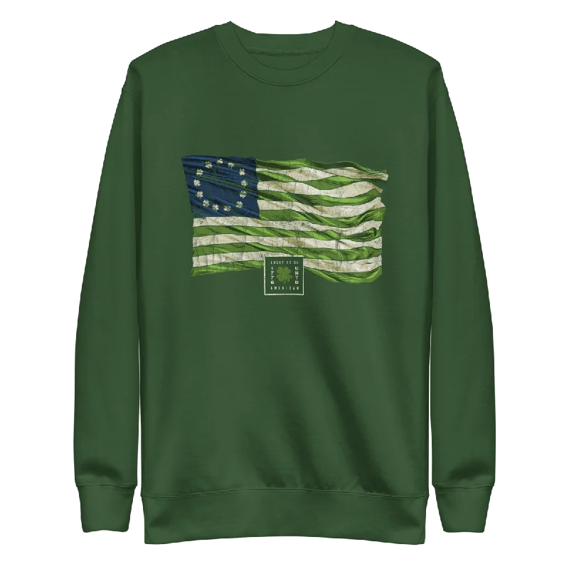 St. Paddy's Betsy Ross Flag Crew Neck Sweatshirt - Women's Cozy Women's Sherpa - lined