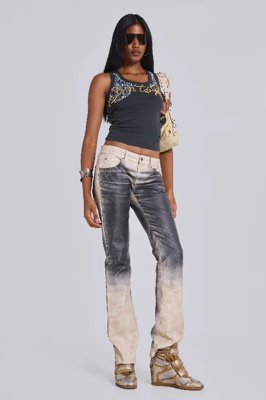 Airbrush Faux Leather Trousers Adventure