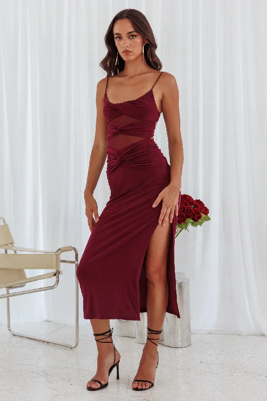 Love Life Twist Bodice Dress Burgundy Athletic Women's 
