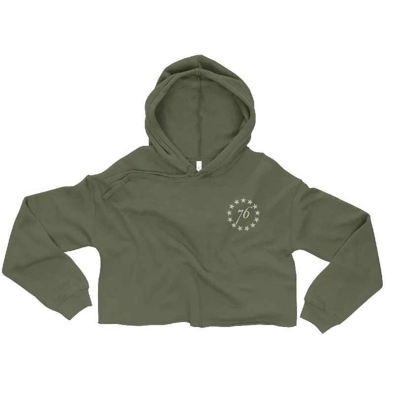 13 Stars Women's Crop Hoodie Classic Women's Pin - striped