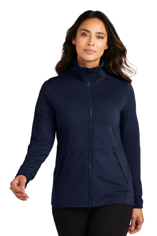 Port Authority Womens Accord Stretch Moisture Wicking Fleece Full Zip Jacket - Navy Blue Cool Women's Skate Port Authority Womens Accord Stretch Moisture Wicking Fleece Full Zip Jacket - Navy Blue Cool Women's Skate