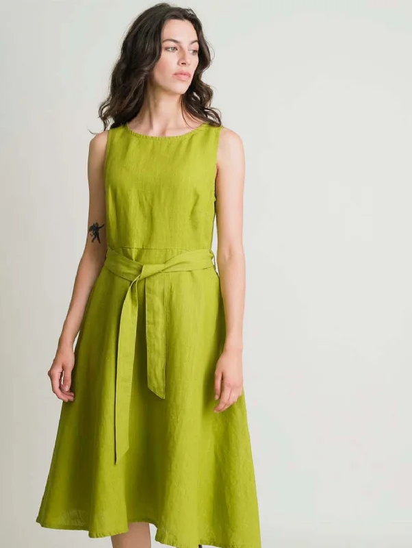 Grace Linen Swing Dress | Pistachio garde