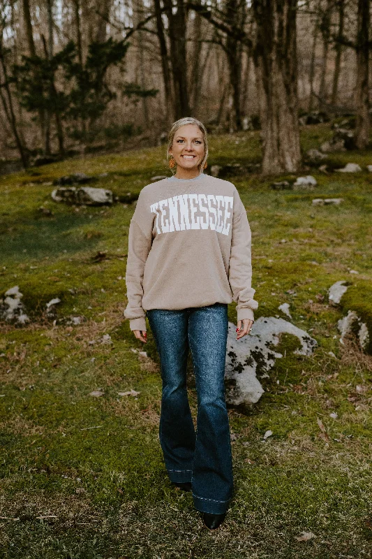 TENNESSEE {Tan Crewneck Fleece} Cozy Women's Winter