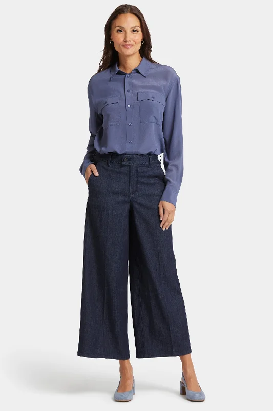 Mona Wide Leg Trouser Ankle Jeans - Lightweight Rinse Stylish Women's Tropical 