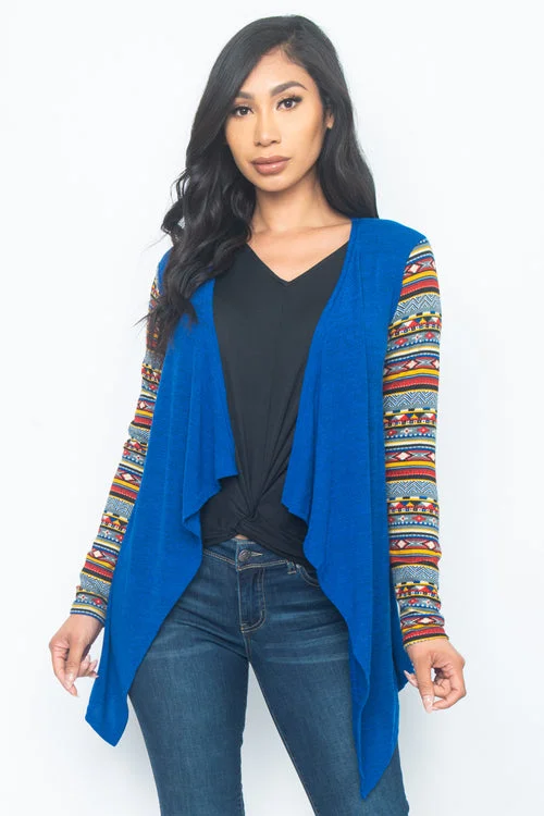 Cardigan Long Sleeve Top (GGW247) Artistic Women's Hand - painted