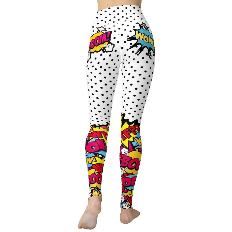 Cutest Pop Art Yoga Leggings Polished Women's Silk