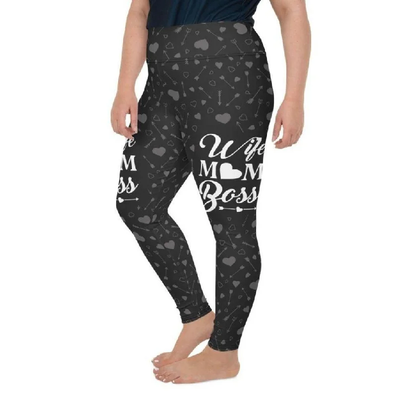 Wife Mom Boss Plus Size Leggings Trendy Women's 