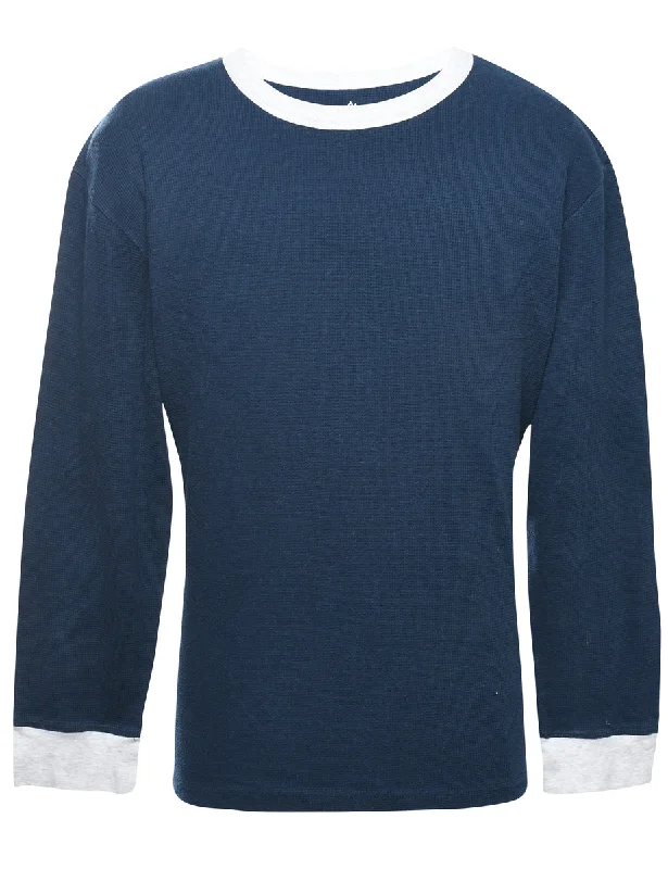Navy Plain T-shirt - L Hip Women's Urban
