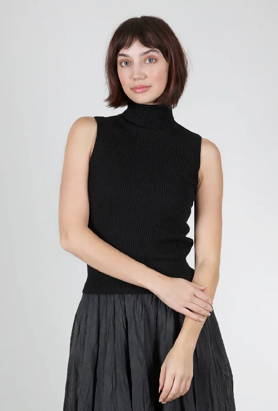 Jennifer S/L Ribbed Mockneck, Black Sophisticated Women's Tailored Sophisticated Women's Tailored