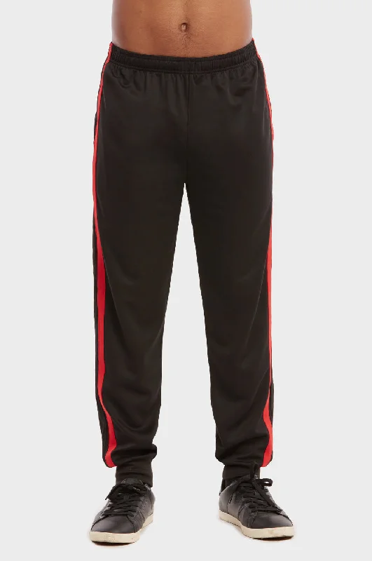 KNOCKER MEN'S ATHLETIC JOGGER PANTS (KMP1100_BLK-RED) performance performance