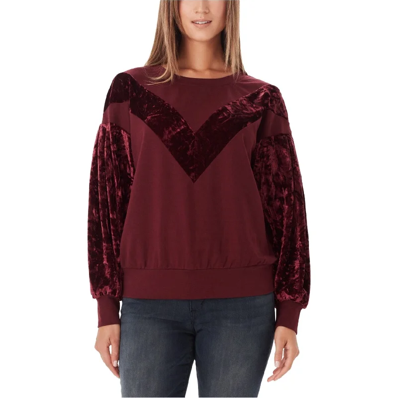 William Rast Womens Velvet Sweatshirt, Red, Small garde