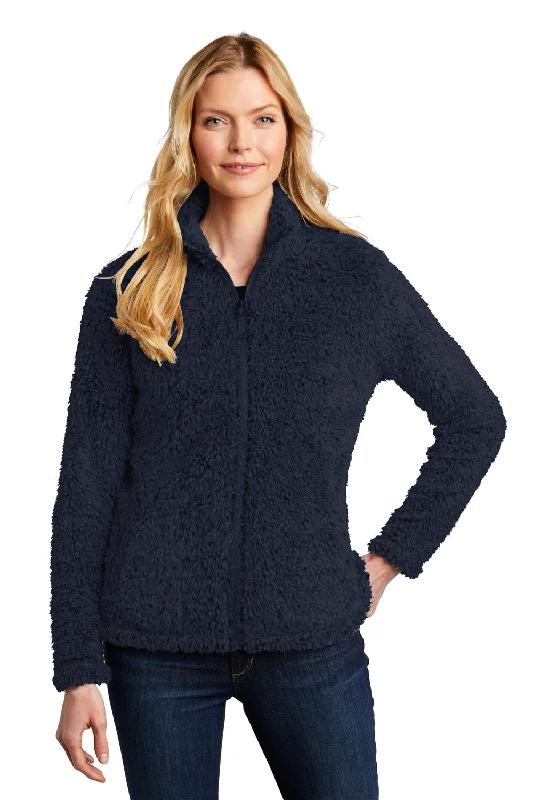 Port Authority Womens Cozy Sherpa Fleece Full Zip Jacket - River Navy Blue - Closeout Bold Women's Statement