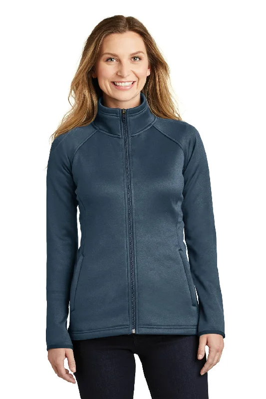 The North Face Womens Canyon Flats Full Zip Fleece Jacket - Heather Urban Navy Blue - Closeout purpose