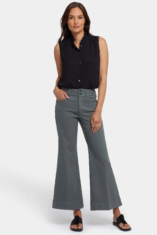 Mia Palazzo Ankle Jeans - Sage Leaf Elegant Women's Formal 