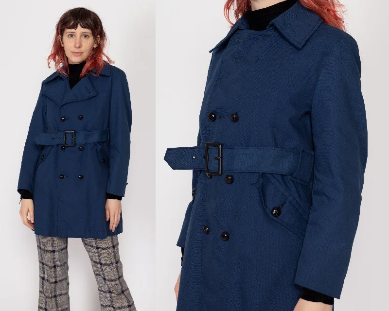 Petite XS 70s Mod Navy Blue Belted Jacket Cashmere