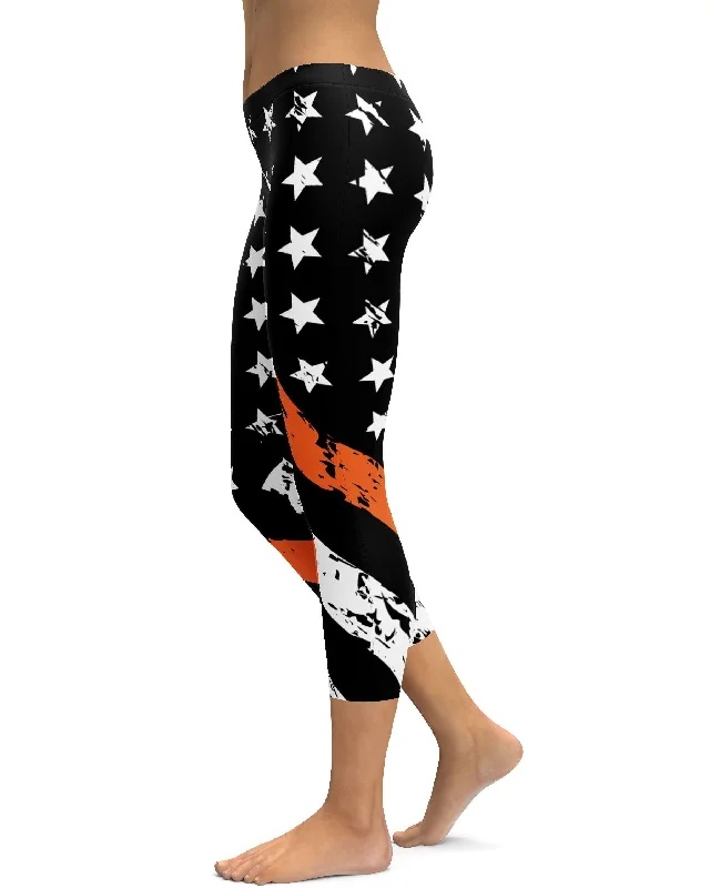 Thin Orange Line Capris Business