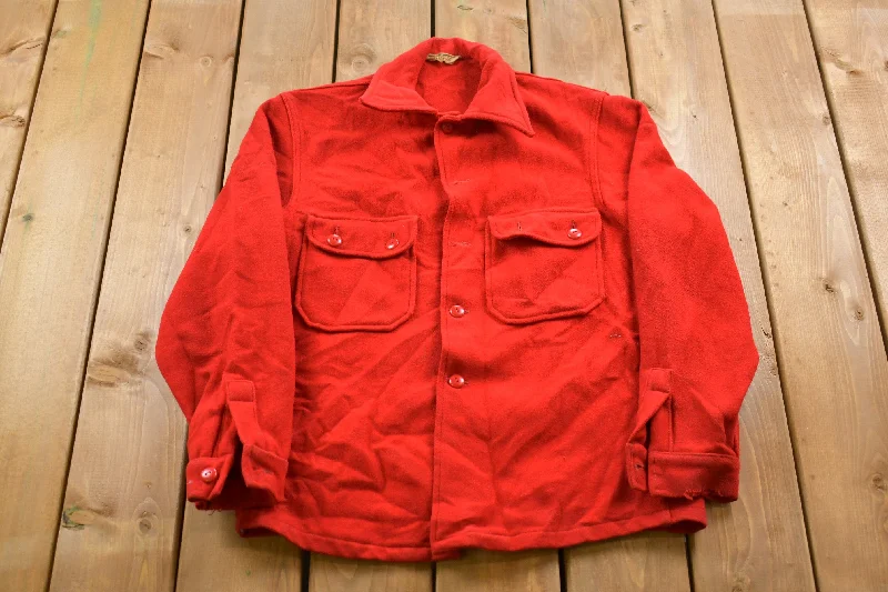 Vintage 1980s Official Jacket Wool Button Up Shirt Laid - back Women's Style
