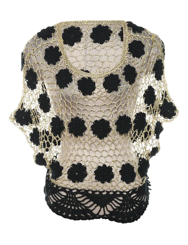 Crochet Party Top - M Relaxed Women's Beachy