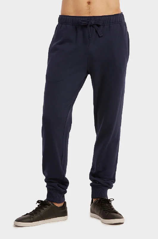 KNOCKER MEN'S TERRY JOGGERS (SP3100_NAVY) Refined Women's  Refined Women's 