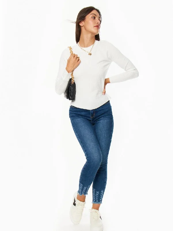 Jean skinny taille haute Denim bleu Bold Women's Animal Print Bold Women's Animal Print