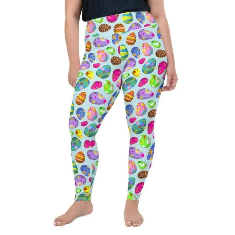Easter Egg Pattern Plus Size Leggings Refined Women's Classic 