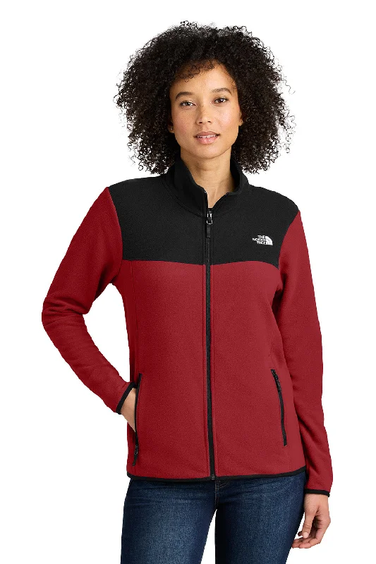 The North Face Womens Glacier Fleece Full Zip Jacket - Rage Red/Black - New Stylish Women's Tropical 