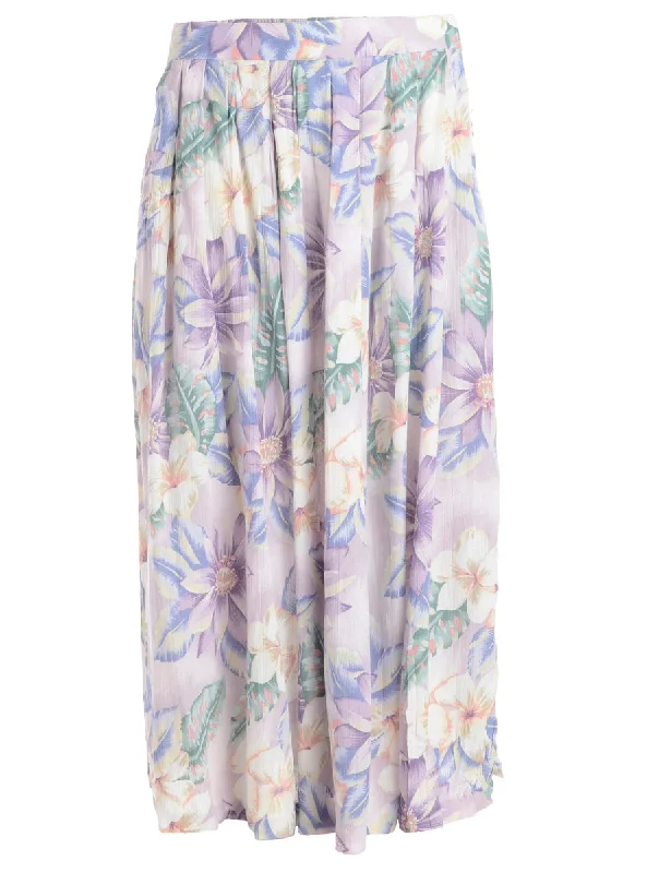 1990s Floral Pattern Skirt - M Trendy Women's Oversized