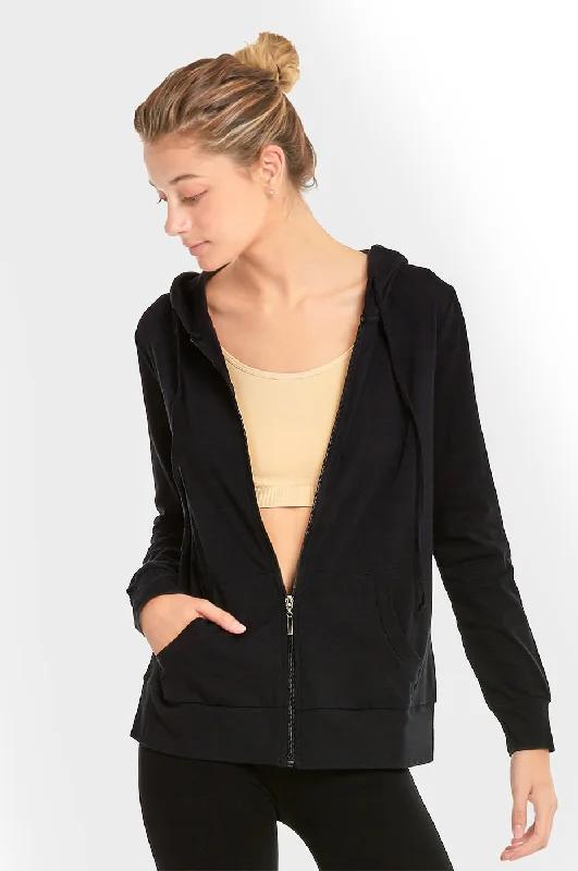 SOFRA LADIES SINGLE JERSEY ZIP-UP HOODIE JACKET (HDC7000A/XA_BLACK) Dynamic Women's High - energy SOFRA LADIES SINGLE JERSEY ZIP-UP HOODIE JACKET (HDC7000A/XA_BLACK) Dynamic Women's High - energy
