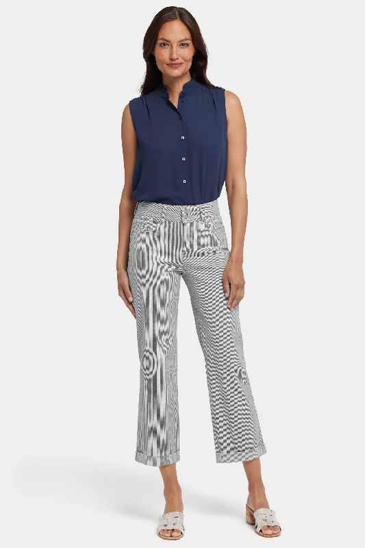 Bailey Relaxed Straight Crop Jeans - Luarca Stripe performance