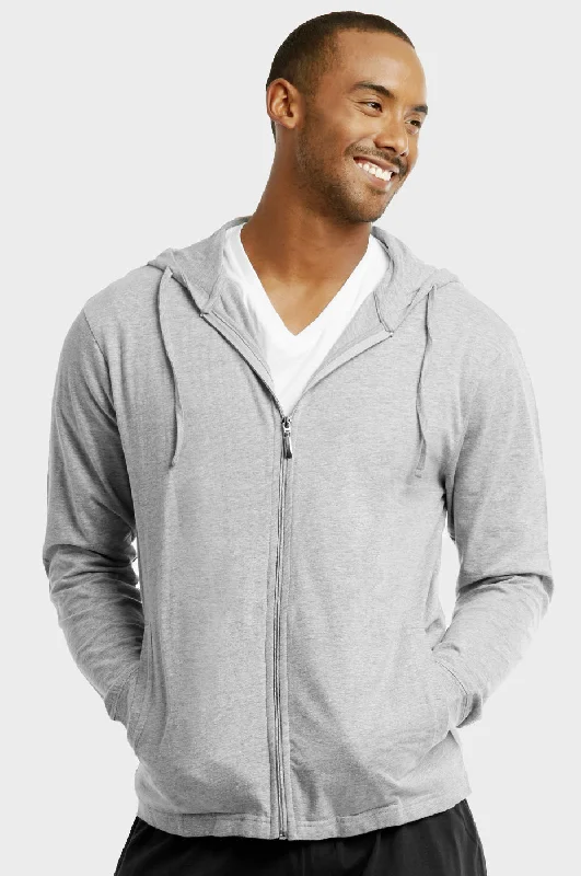 ET TU MEN'S COTTON JERSEY HOODIE JACKET (HD4100E_H.GRY) Gym Gym