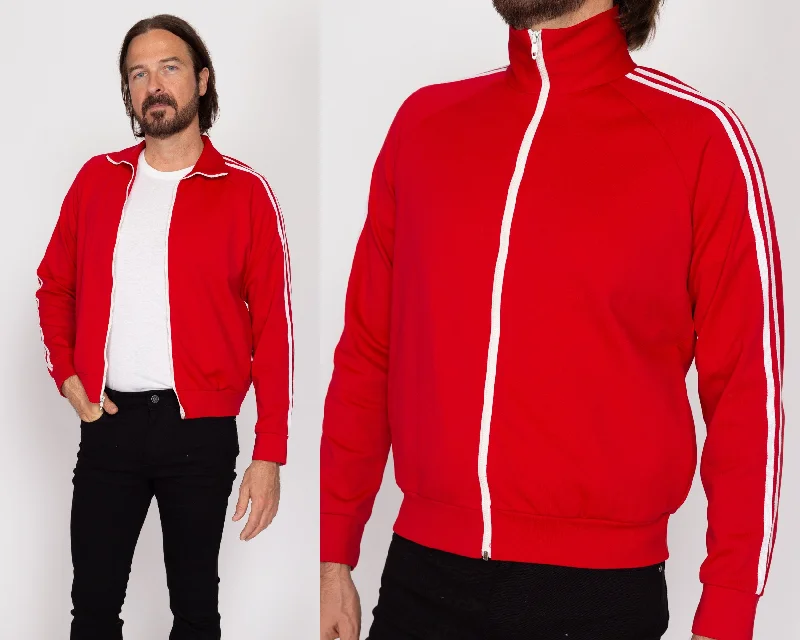 Sm-Med 80s Red Striped Track Jacket Earthy Women's Hemp - based