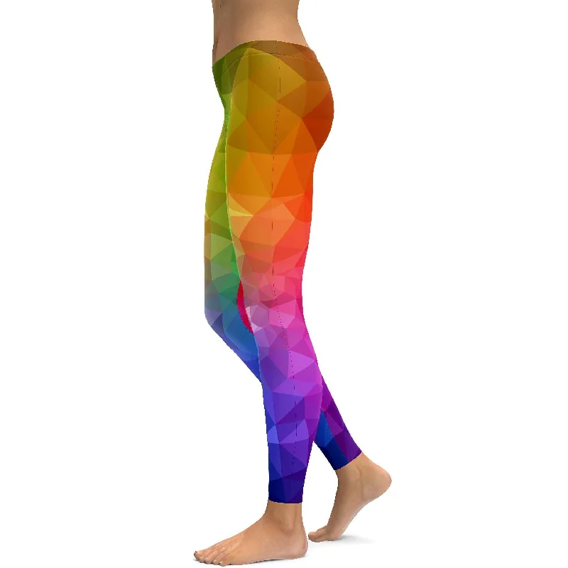 Rainbow Polygon Leggings Disco Disco