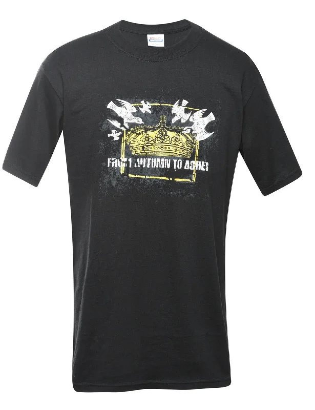Black Printed T-shirt - S Dynamic Women's High - energy