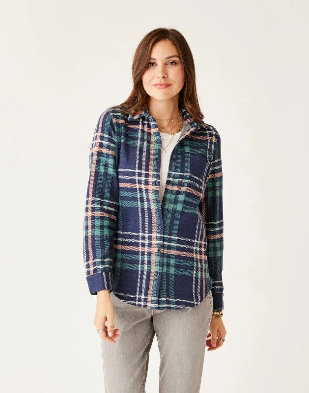 Fairbanks Supersoft Shirt: Navy Multiplaid British Gentlewoman Style