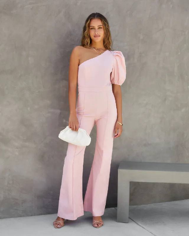 Robynn Cotton One Shoulder Flare Jumpsuit Cool Women's Skate