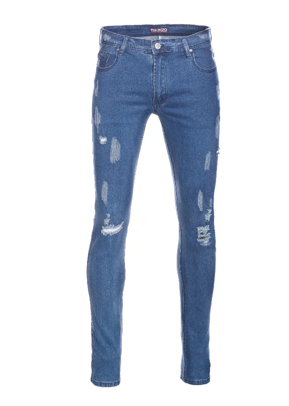 Men's Skinny stretch ripped Jeans, Wash Blue 710 Artistic Women's Hand - painted Artistic Women's Hand - painted