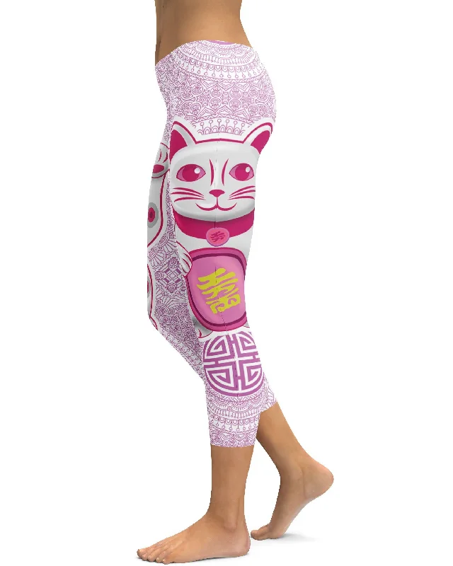 Lucky Cat Capris Polished Women's Silk Polished Women's Silk