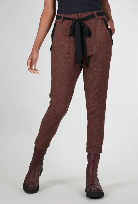 Stats Flannel Pant, Dark Terracotta Preppy Women's College