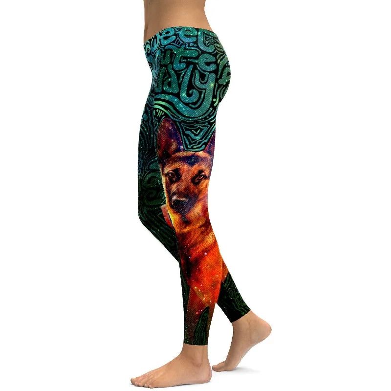 German Shepherd Dog Leggings Stylish Women's Tropical 