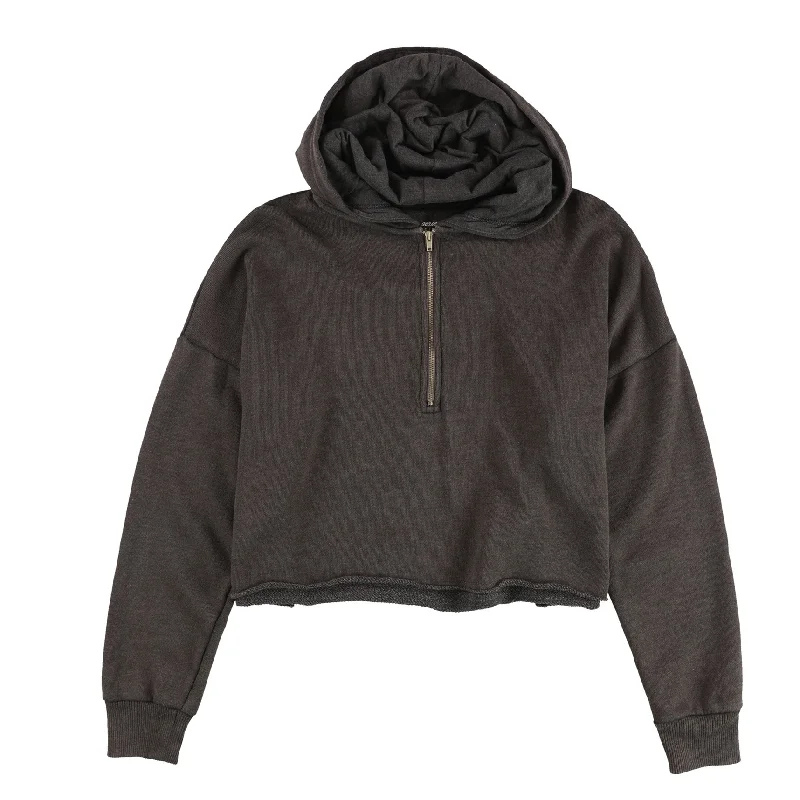 American Eagle Womens Half Zip Raw Edge Hoodie Sweatshirt, Brown, Small Relaxed Women's Relaxed Women's American Eagle Womens Half Zip Raw Edge Hoodie Sweatshirt, Brown, Small Relaxed Women's Relaxed Women's