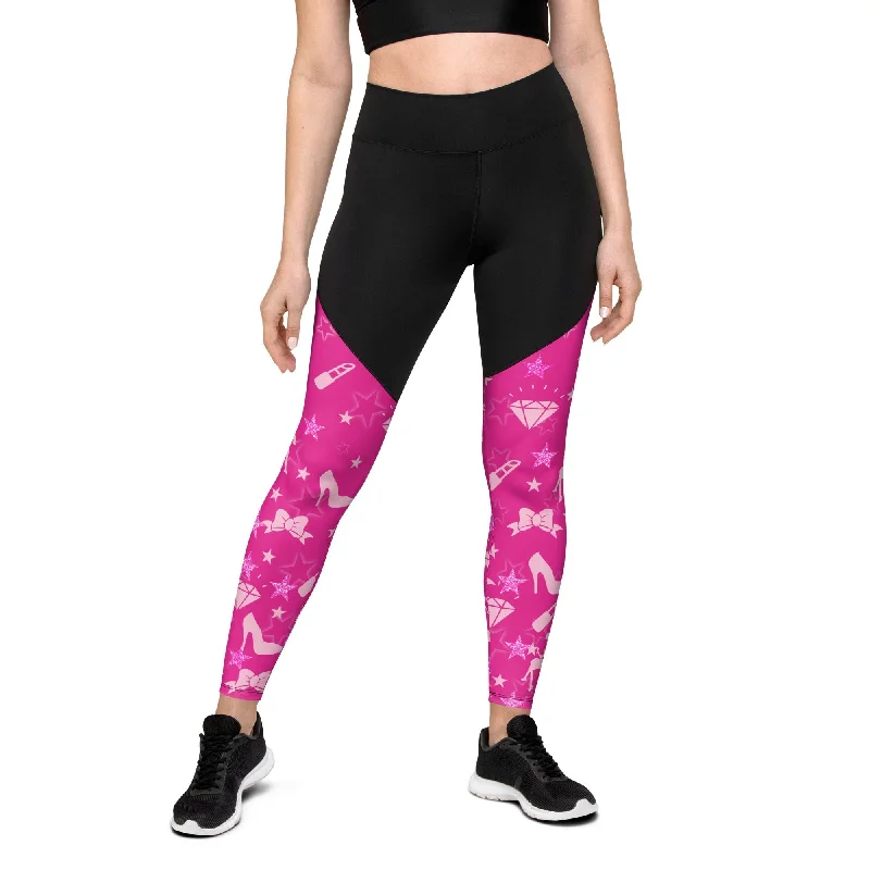 Pink Doll Compression Leggings Relaxed Women's Beachy