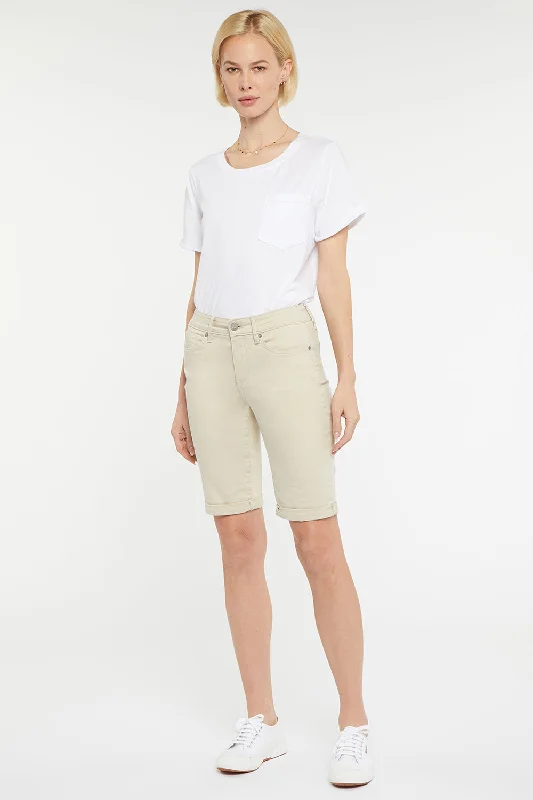 Briella 10 Inch Denim Shorts In Petite - Feather Confident Women's High - fashion