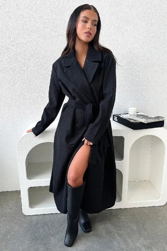 Odelia Coat - Black Relaxed Women's Beachy
