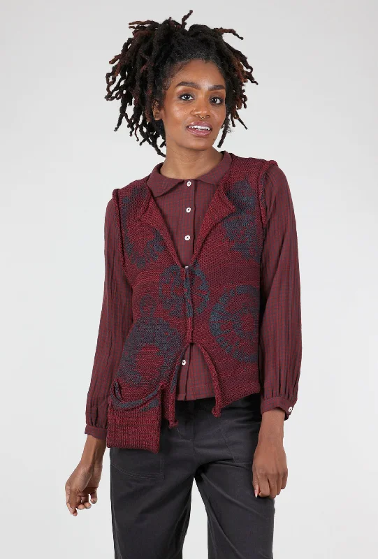 Zelda Low Pocket Shibori Vest, Ruby Women